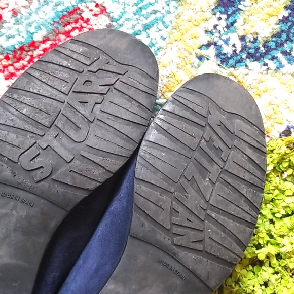 STUART WEITZMAN 50/50 Navy BLUE Suede Black Stretch Back Comfy Iconic OTK BOOT 7 - Picture 10 of 16